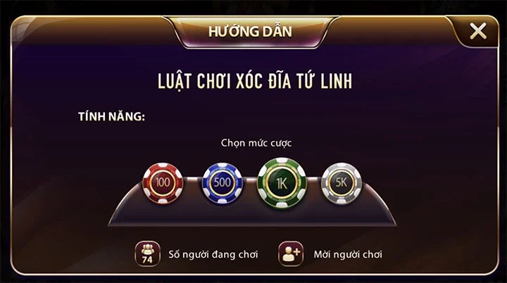 Chi tiết hướng dẫn tham gia chơi xóc đĩa tứ linh Zowin